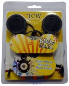 Tweeter TCW 600w PMPO com 2 molduras em ângulo e 2 em superfície 160W RMS