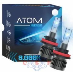 Kit Lmpada Farol Led R8 M7 Atom HB4 35W 12V 7400 Lumens par 8000K Menor Lmpada do Mercado