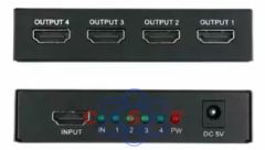 Chave Splitter hdmi Knup entra 1 HDMI com 4 Saida HDMI 1080P 1,4 3D Fonte alimentação inclusa AD 142