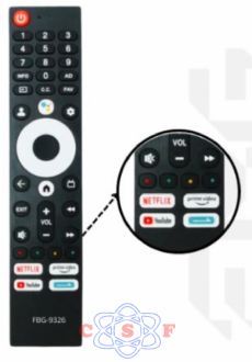 Controle Remoto FBG 9326 Philco Netglix Globoplay Youtibe Prime videoP tv43, Ptv50, Ptv58, Ptv65 Preto