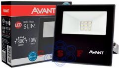 Refletor Holofot LED Slim 10 Watts Luz Branca 6500K Resistente a Agua e Poeira Preto SLIM10 IP65