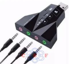 Adaptador Subistitui Placa Audio Virtual Usb Channel 7.1 Canais Sound Driver 4 Canais
