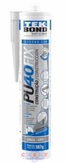 Adesivo de Silicone PU 40 Fix para Construção Cinza Tek Bond 387g 280ml