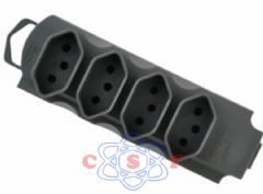 Barra de Tomada Quadupla Mecatool 2P + T 10A / 20A PRETO