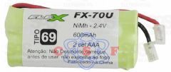 Bateria Telefone Flex 2,4v x 600MHA AAA FX70U