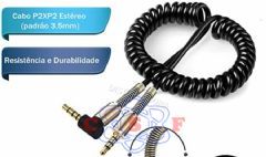 Cabo Shinka P2 Estereo + P2 Estereo Espiral 90 º