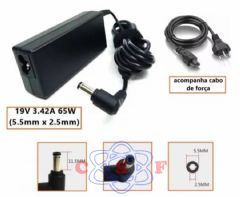Carregador Notebook Positivo 19 volts 3,42 Amperes Plug 4 5,5 x 2,5mm