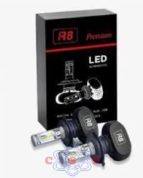 Kit Lâmpada Farol Led R8 Premium Crome H4 35W 12V/24V 6500K 8000 Lumens