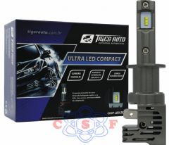 Kit Lampada H1 Ultra Led Compact Tiger Auto 12 Volts 5000 Lumens 6000K 55 Watts ZES Cooler Integrado
