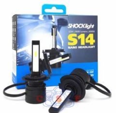 Kit Lâmpada Led SHOCKlight S14 Nano H1 32 Watts 9 a 12 Volts Lumens 3600 par 6000K Menor Lâmpada do Mercado