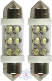 Lâmpada Automotiva Led Branco Torpedo 12V Teslla TL6418 Kit Ultra White