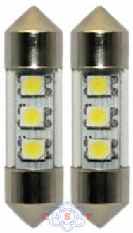 Lmpada Automotiva Led SMD Branco Torpedo 12V Teslla TL6411SMD Kit Led SMD