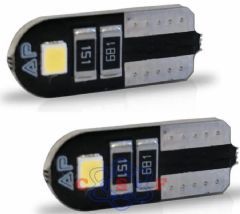 Lâmpada Autopoli Automotiva T10 Esmagada Cambus 2 Leds Slim 2825 2W 12Volts Kit 2 Peças