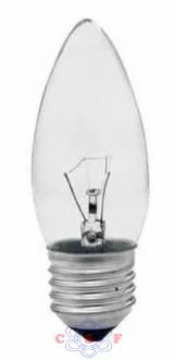 Lampadas Vela Lisa Clara 25 watts 220 Volts Soquete E27 Utilizada em lustres abajur spots luminárias etc?Bulbo de vidro com filamento em tungstênio e soquete de material não ferroso.