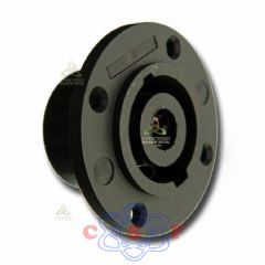 PLUG SPEAKON FÊMEA Redondo 4 Vias para Painel com 4 Furos de Fixação