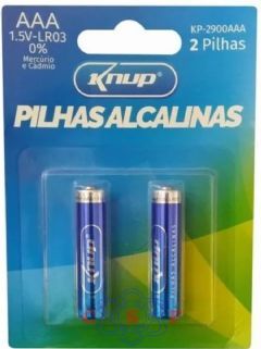 Pilha Alcalina AAA Knup KP 2900 AAA 1,5V Blister com 2 pçs