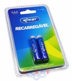 Pilhas Knup Palito Recarregável AAA 1.2v 1100mah Knup Blister com 2 Pilhas KP 2800 AAA