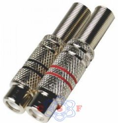 Plug Rca Femea Nikelado KIt 2 Peças