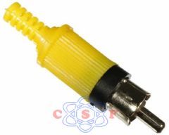 Plug Rca Macho Amarelo Com Rabicho Rígido