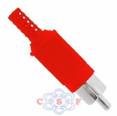 Plug Rca Macho Vermelho Com Rabicho Rígido