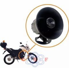 Sirene Eletrônica tipo corneta DNI 3300 12Volts em Alarme e Segurança Guarda Noturno Etc.