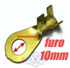 Terminal Argola Olhal Latão 10mm espesura 1,2mm Até cabo 25mm