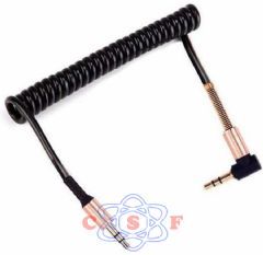 cabo P2 Estereo + P2 estereo Shinka com 1 P2 90º Fio Espiral