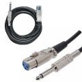 Cabo Microfone 4,6MTS P10 Mono + XLR Cannon Femea LS-942