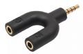 Adaptador Celular P3 + 1JACK2 Saida Audio LR + 1JACK2 Saida Microfone Tipo Y